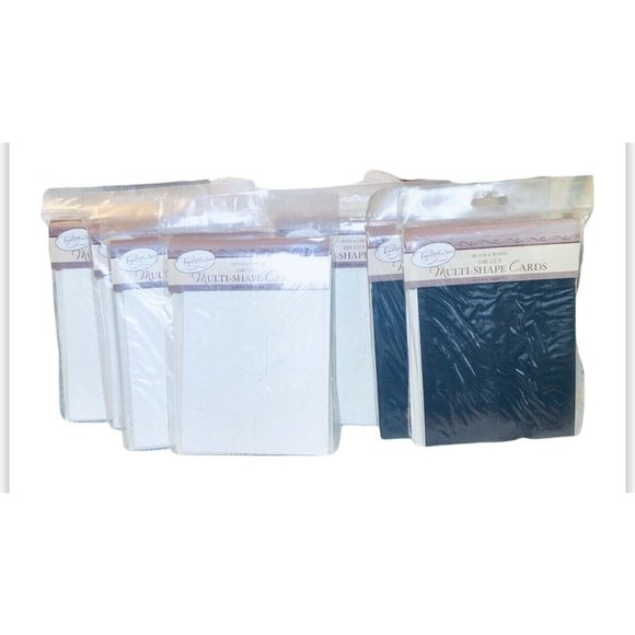 Bundle‎ Multi Shape Die Cut Cards- 2pk Black/White & 5pk Coffee/Cream Acid Free - Picture 1 of 4
